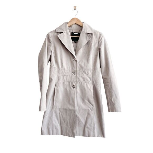 Ivanka Trump Womens Trench Coat Long Single Breasted Long Sleeve Tan XS - Picture 1 of 7